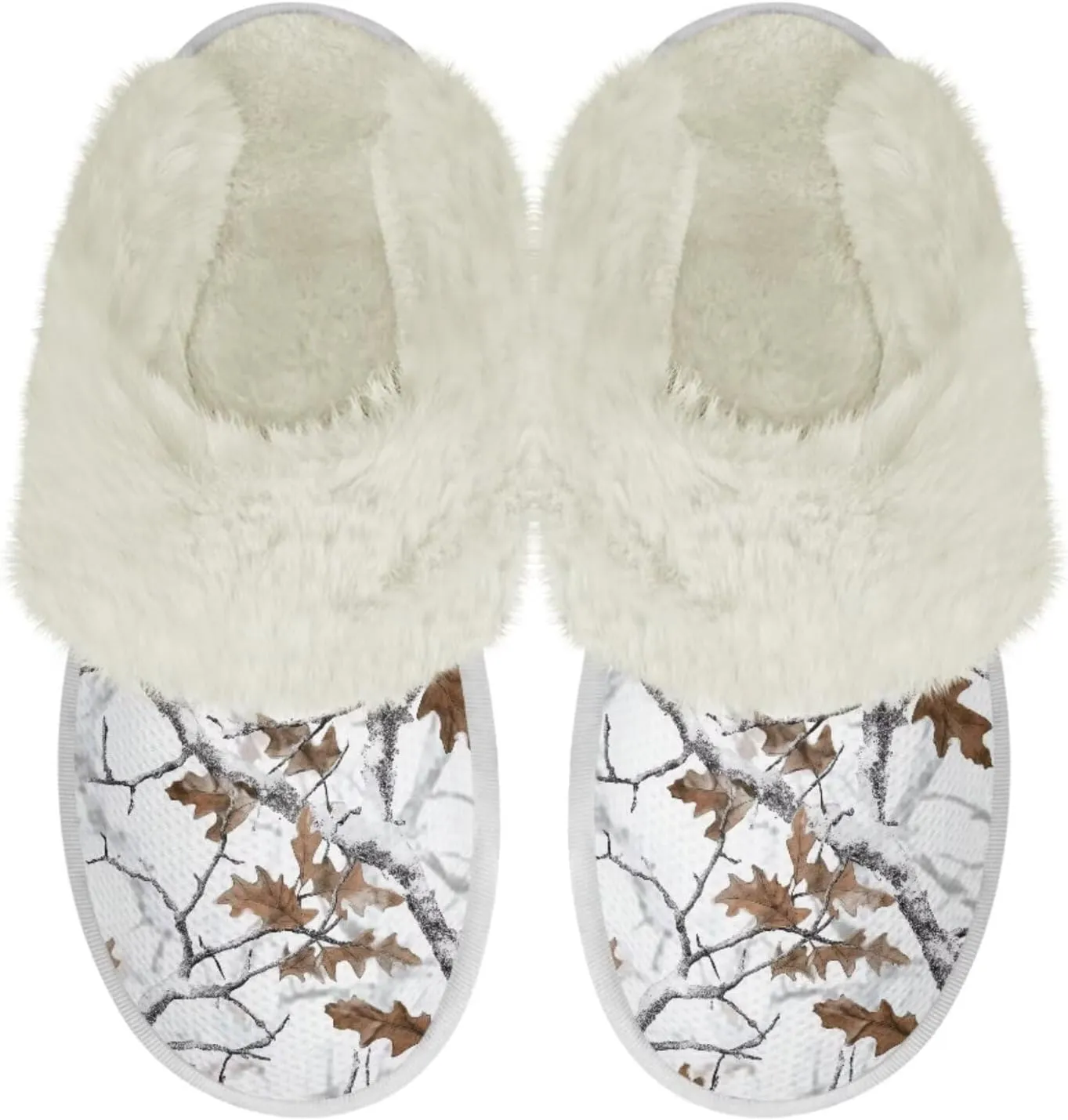 Women's Plush Fuzzy Slip on Indoor Outdoor Winter House Slippers Comfy Warm Fluffy Shoes Size 5-14