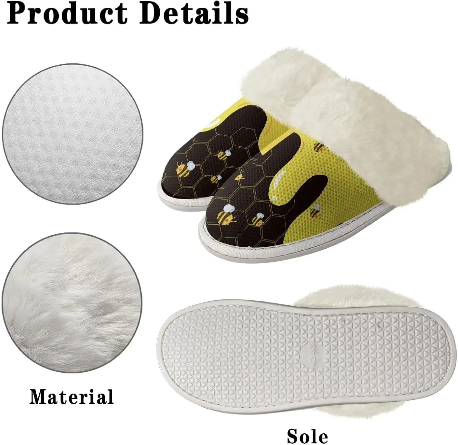 Women's Plush Fuzzy Slip on Indoor Outdoor Winter House Slippers Comfy Warm Fluffy Shoes Size 5-14
