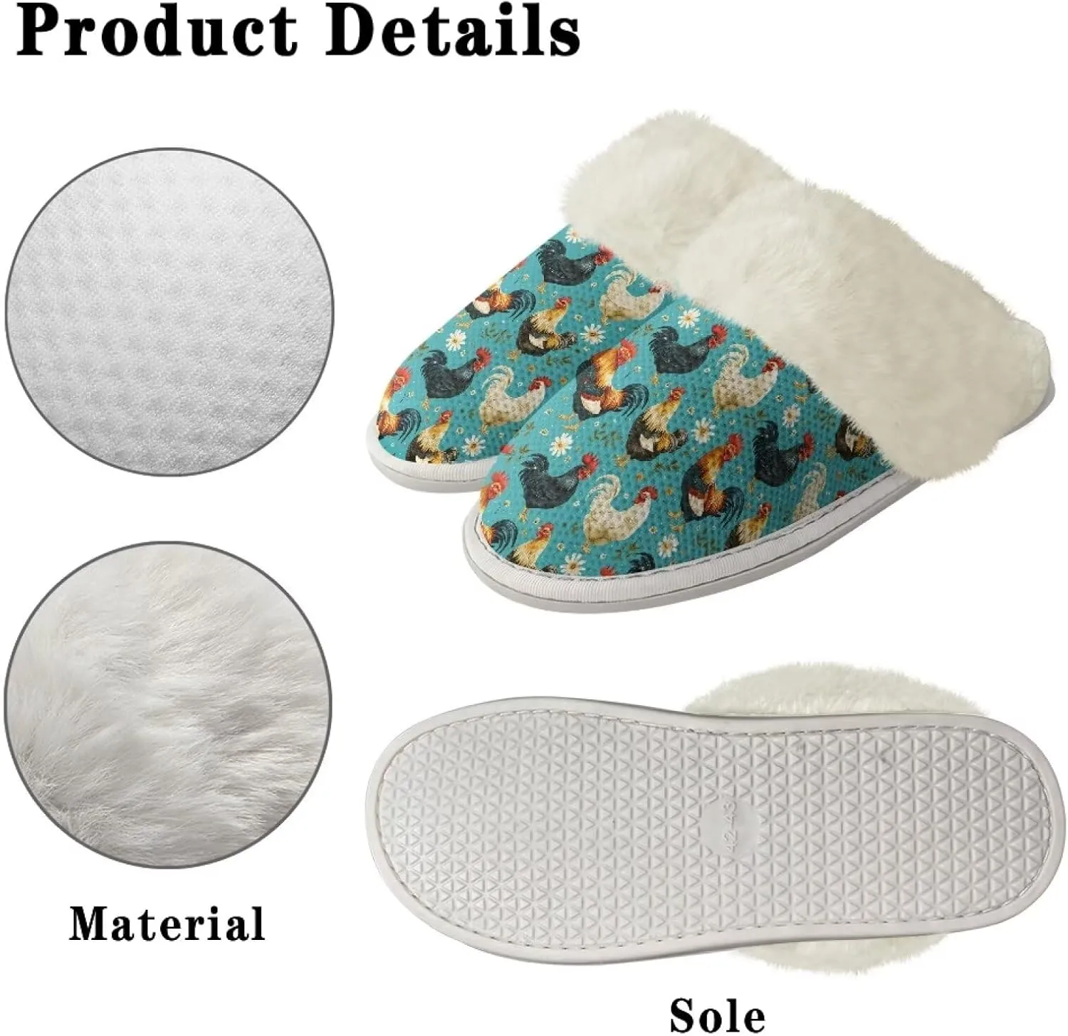 Women's Plush Fuzzy Slip on Indoor Outdoor Winter House Slippers Comfy Warm Fluffy Shoes Size 5-14