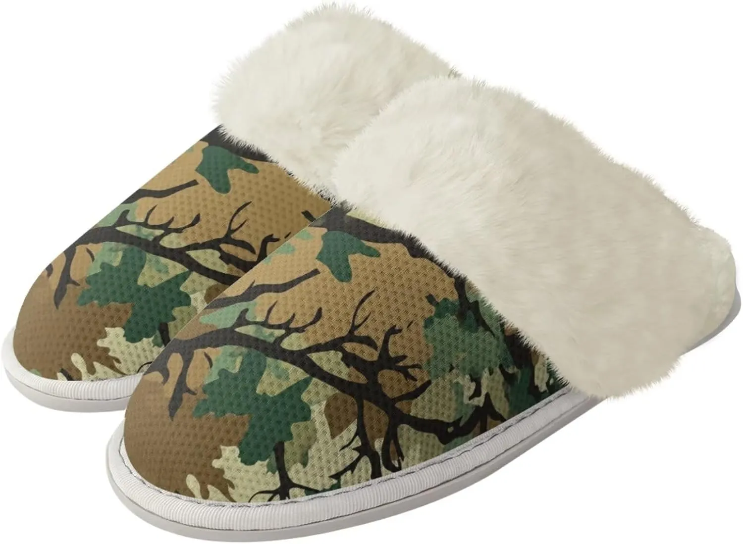 Women's Plush Fuzzy Slip on Indoor Outdoor Winter House Slippers Comfy Warm Fluffy Shoes Size 5-14