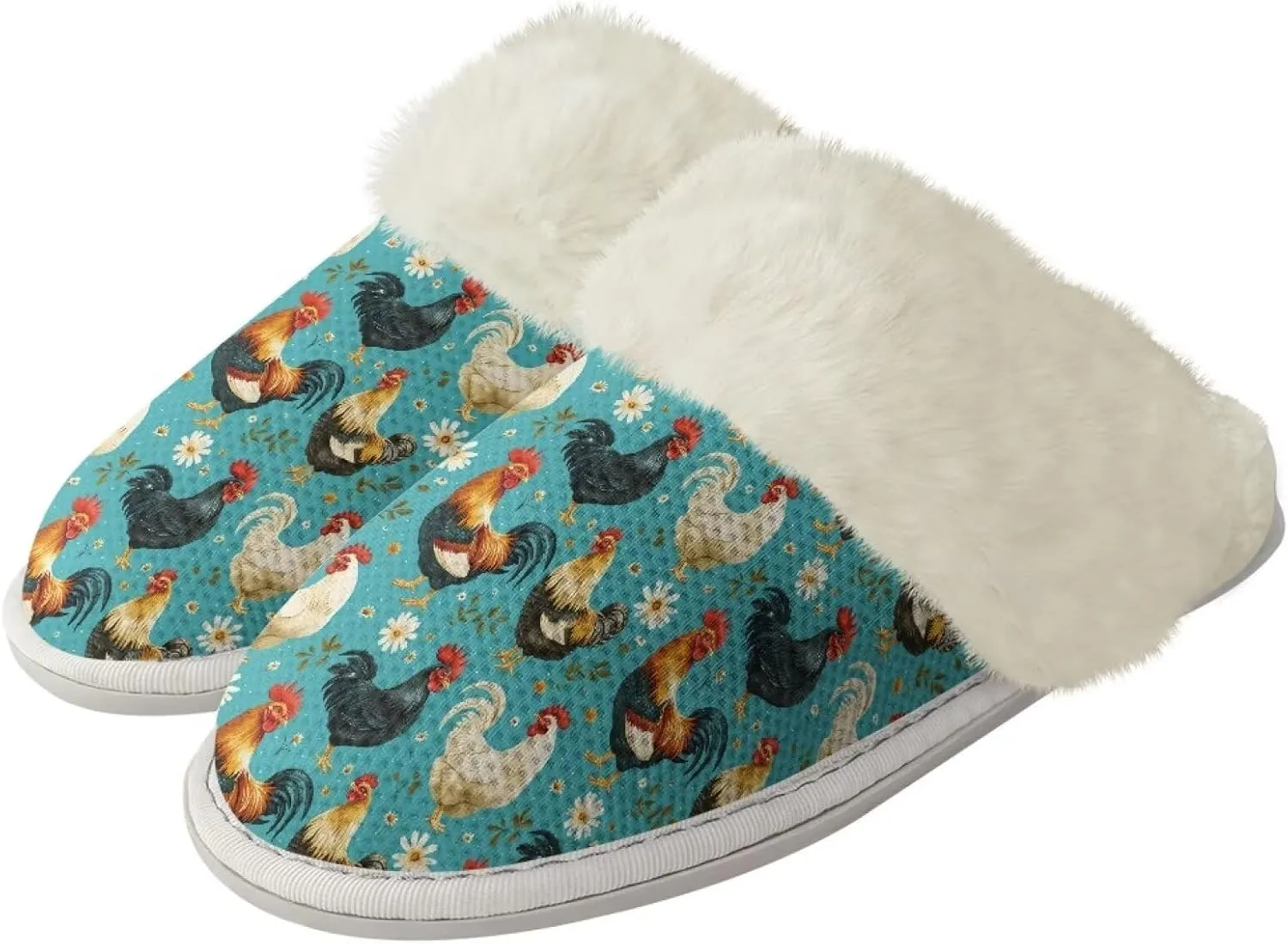 Women's Plush Fuzzy Slip on Indoor Outdoor Winter House Slippers Comfy Warm Fluffy Shoes Size 5-14