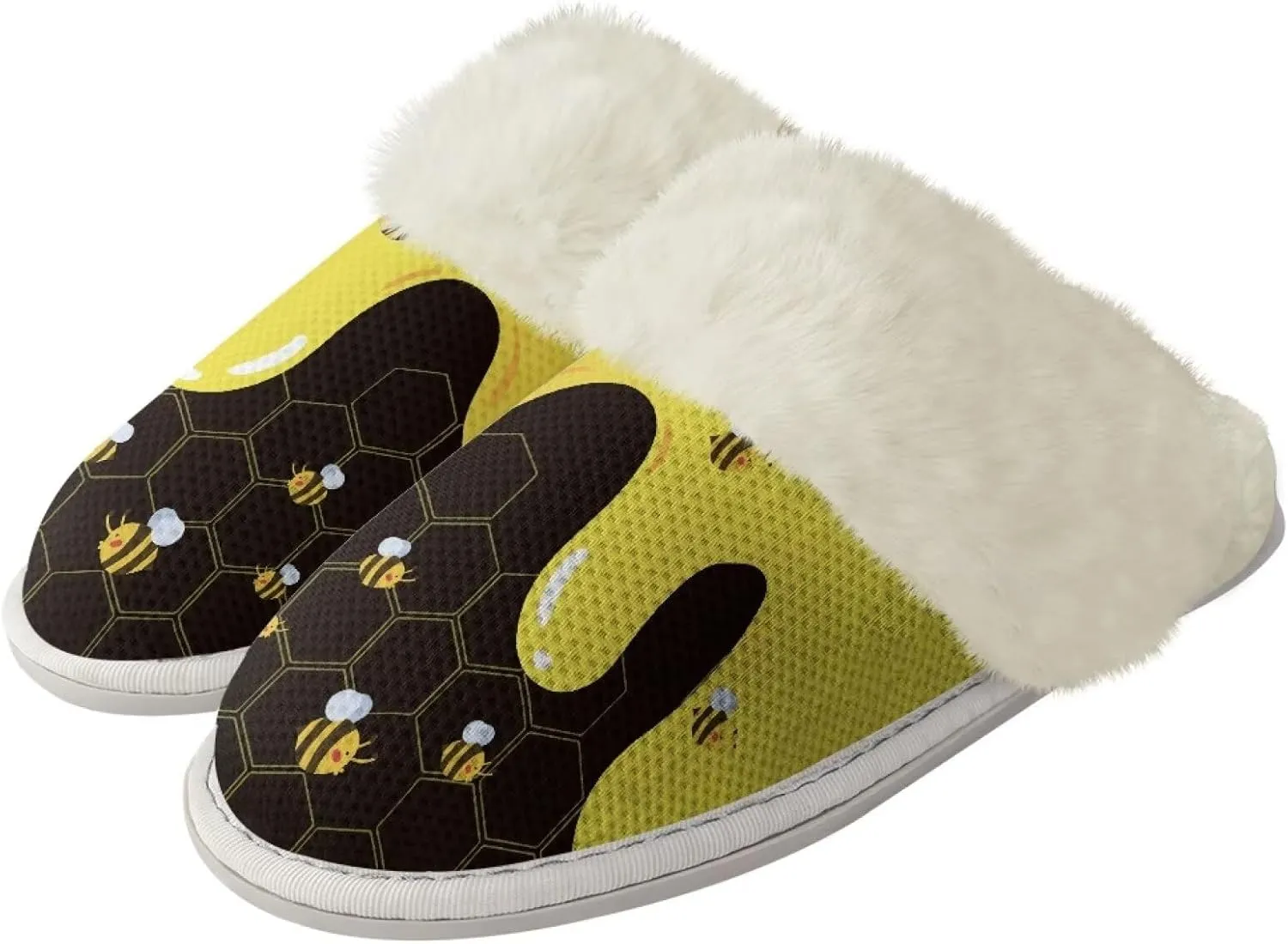 Women's Plush Fuzzy Slip on Indoor Outdoor Winter House Slippers Comfy Warm Fluffy Shoes Size 5-14