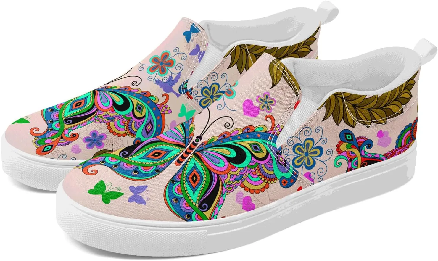 Women's Slip-On Canvas Sneakers – Lightweight, Breathable, Trendy Work Shoes for Nurses, Teachers,Mom and Casual Wear