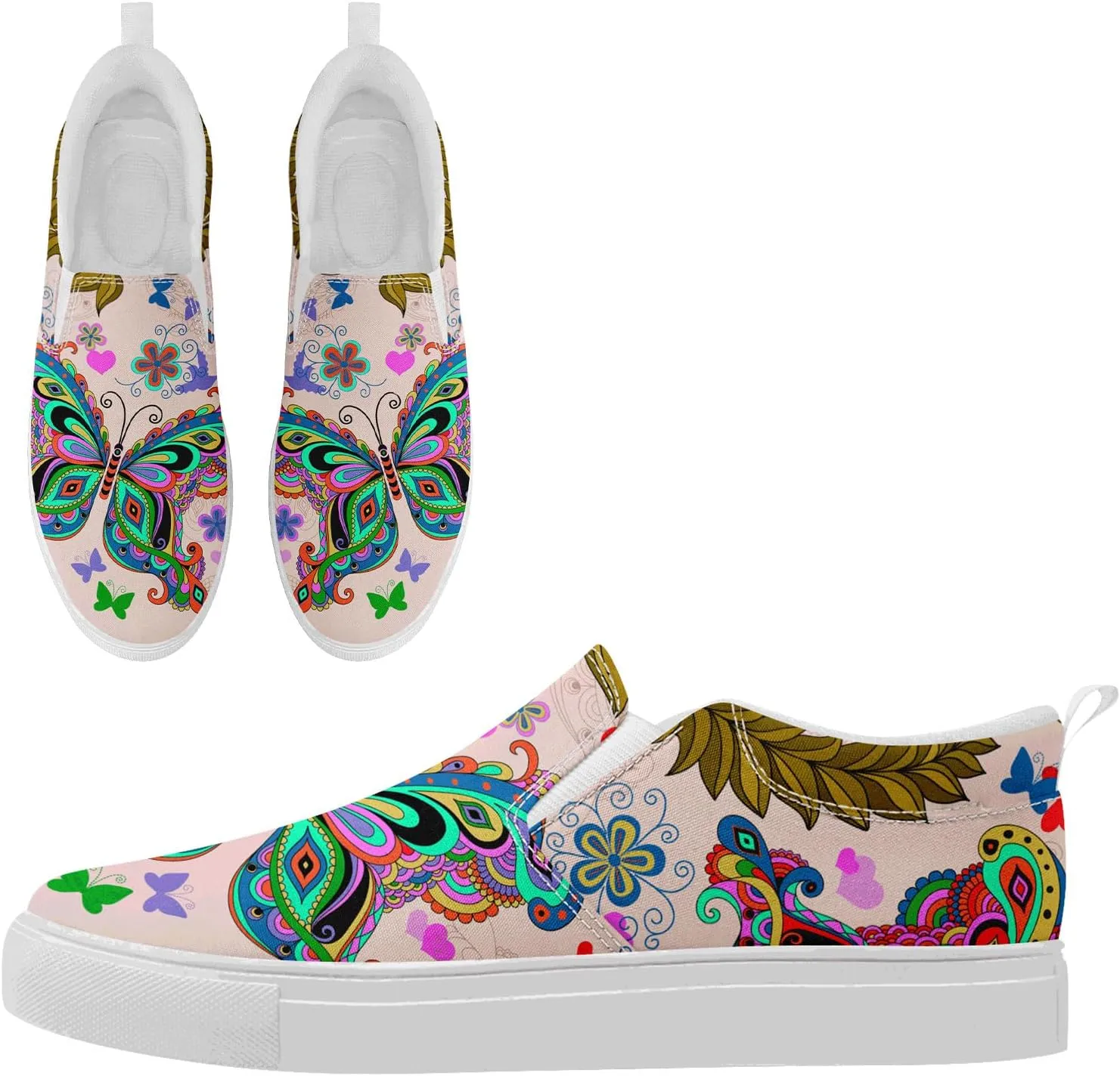 Women's Slip-On Canvas Sneakers – Lightweight, Breathable, Trendy Work Shoes for Nurses, Teachers,Mom and Casual Wear