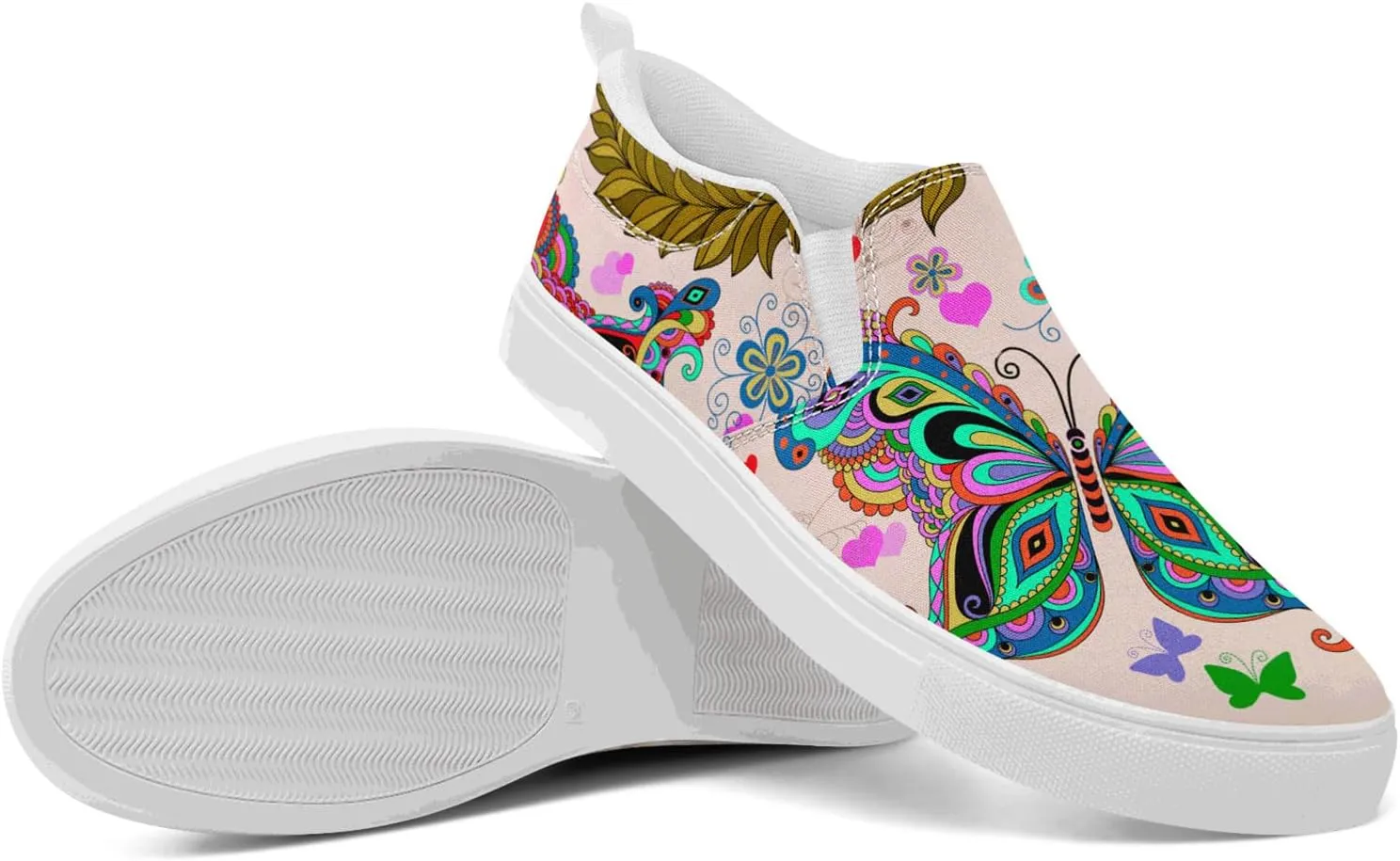 Women's Slip-On Canvas Sneakers – Lightweight, Breathable, Trendy Work Shoes for Nurses, Teachers,Mom and Casual Wear