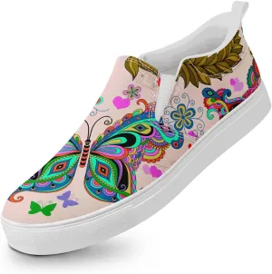 Women's Slip-On Canvas Sneakers – Lightweight, Breathable, Trendy Work Shoes for Nurses, Teachers,Mom and Casual Wear