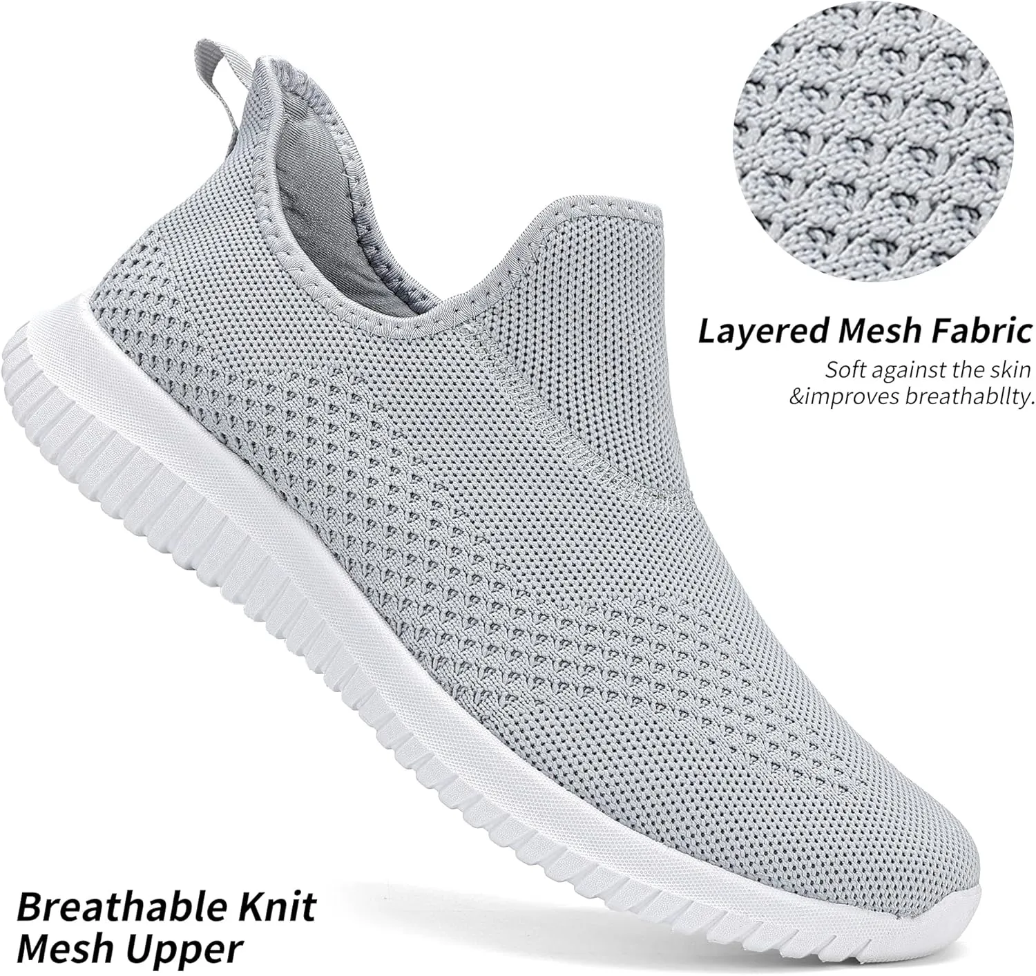 Women's Slip On Comfort Walking Shoes Ultra Lightweight Breathable Running Tennis Athletic Gym Workout Non Slip Athletic Fashion Sneakers