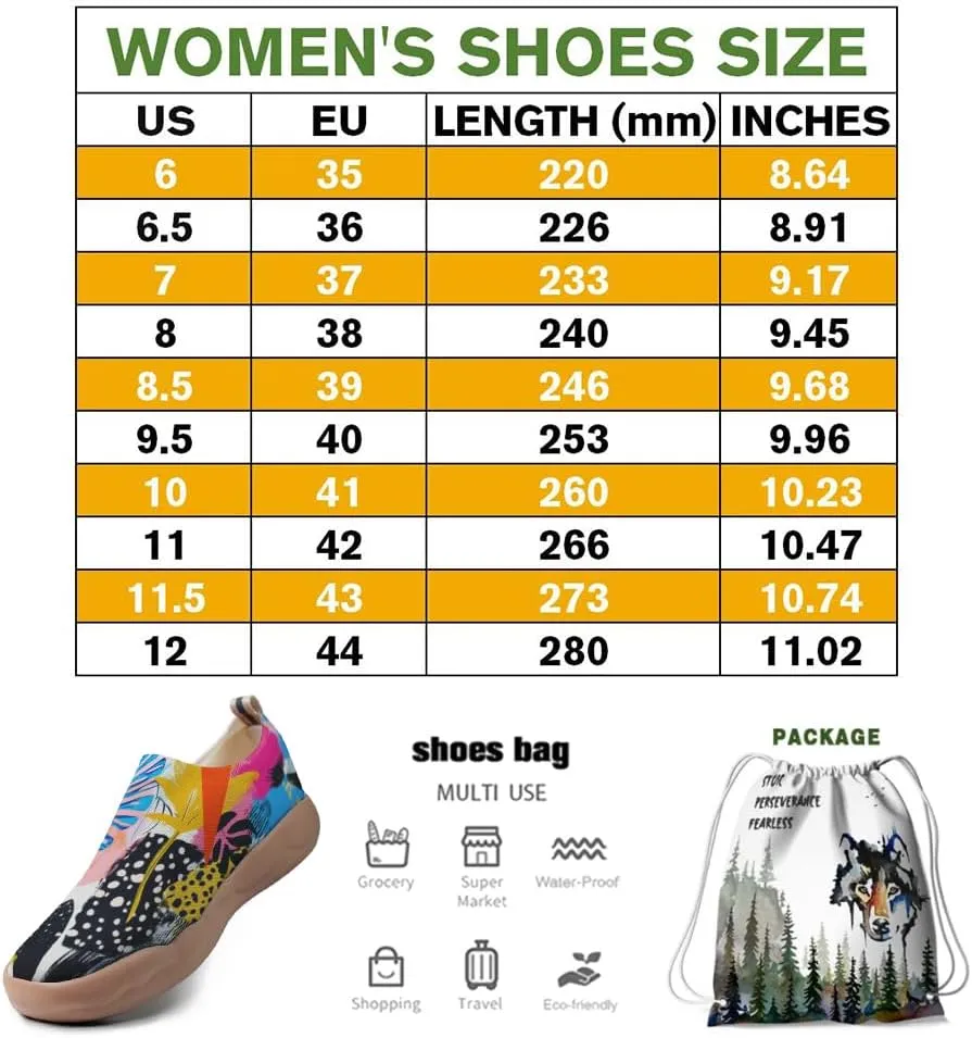 Women's Slip-On Shoes Comfortable Breathable Knit Casual Footwear Painted Travel Loafers Flowers Stylish