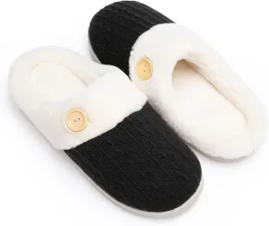Womens Slipper Comfy Memory Foam House Slippers Warm Plush Bedroom Shoes with Faux Fur Lining Indoor Outdoor Slippers
