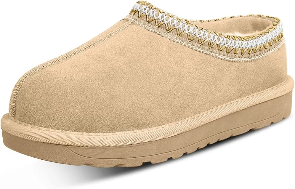 Women's Slippers Platform Mini Boots For Women Suede Leather Indoor/Outdoor Anti-Slip Slipper Comfy Fur Fleece Lined Sneakers Short Ankle Boot