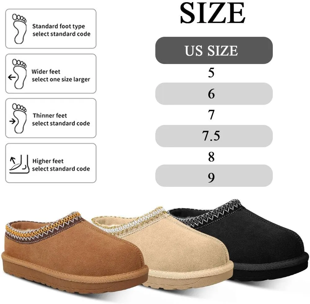Women's Slippers Platform Mini Boots For Women Suede Leather Indoor/Outdoor Anti-Slip Slipper Comfy Fur Fleece Lined Sneakers Short Ankle Boot