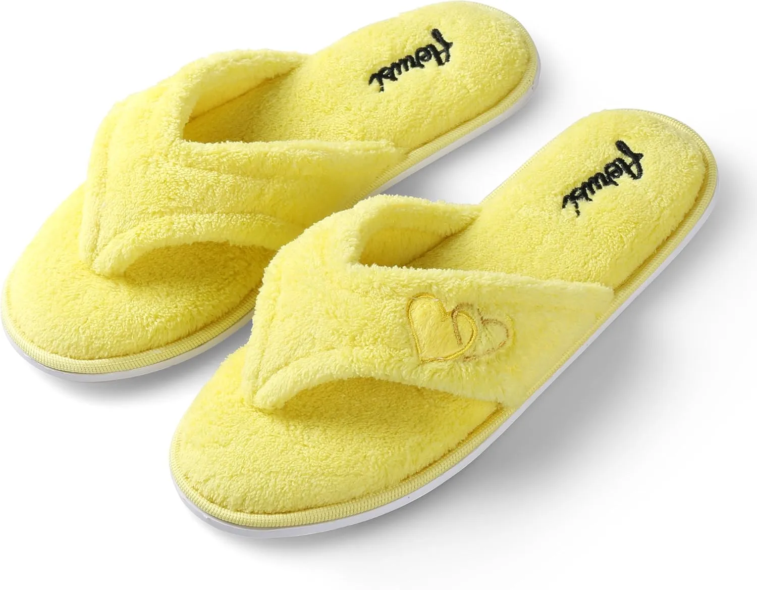 Women's Soft Gridding Home Style Short Plush Lining Slip on Indoor Memory Foam Clog Slippers Golden Yellow
