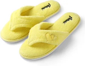 Women's Soft Gridding Home Style Short Plush Lining Slip on Indoor Memory Foam Clog Slippers Golden Yellow