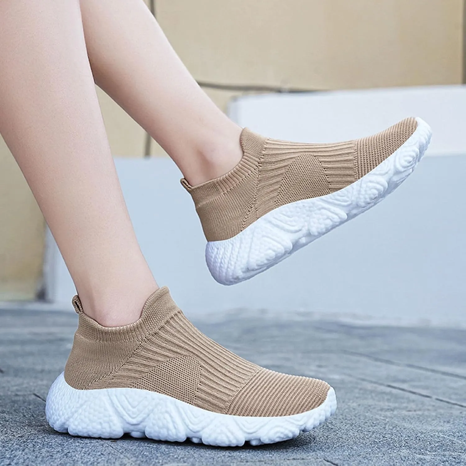 Womens Walking Shoes Slip On Casual Sneakers Breathable Mesh Shoes Womens Canvas Casual Flip Flop Sandals
