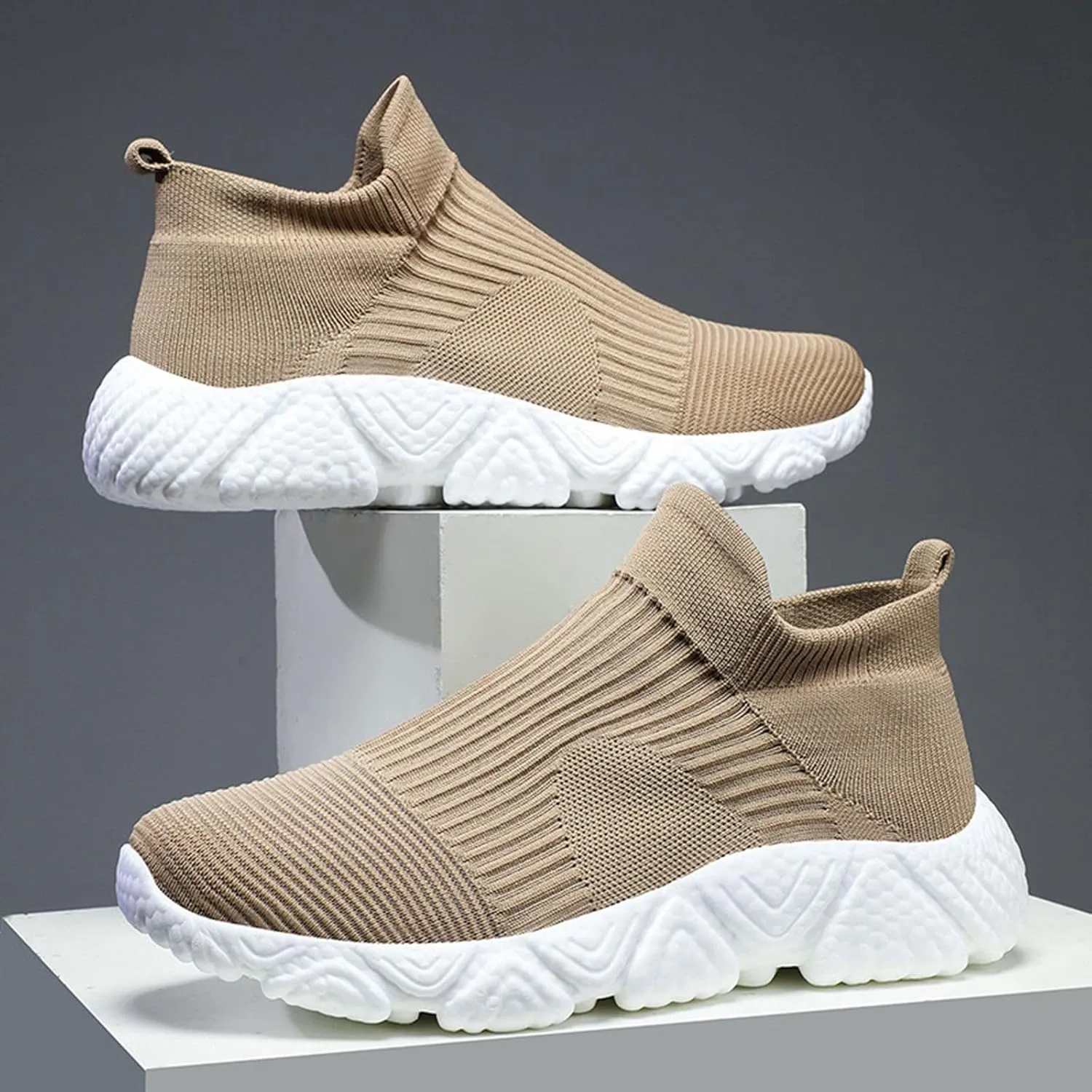 Womens Walking Shoes Slip On Casual Sneakers Breathable Mesh Shoes Womens Canvas Casual Flip Flop Sandals