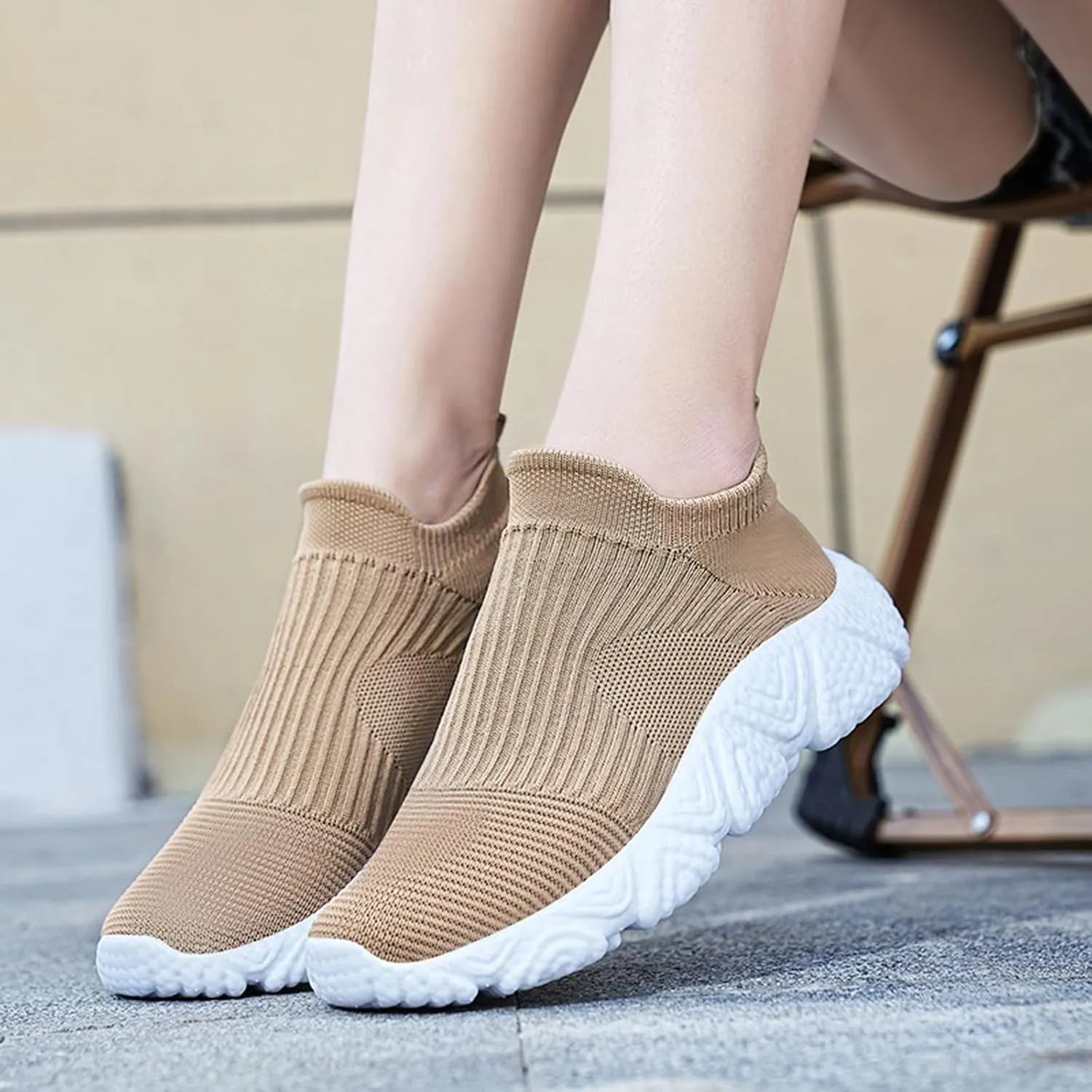 Womens Walking Shoes Slip On Casual Sneakers Breathable Mesh Shoes Womens Canvas Casual Flip Flop Sandals