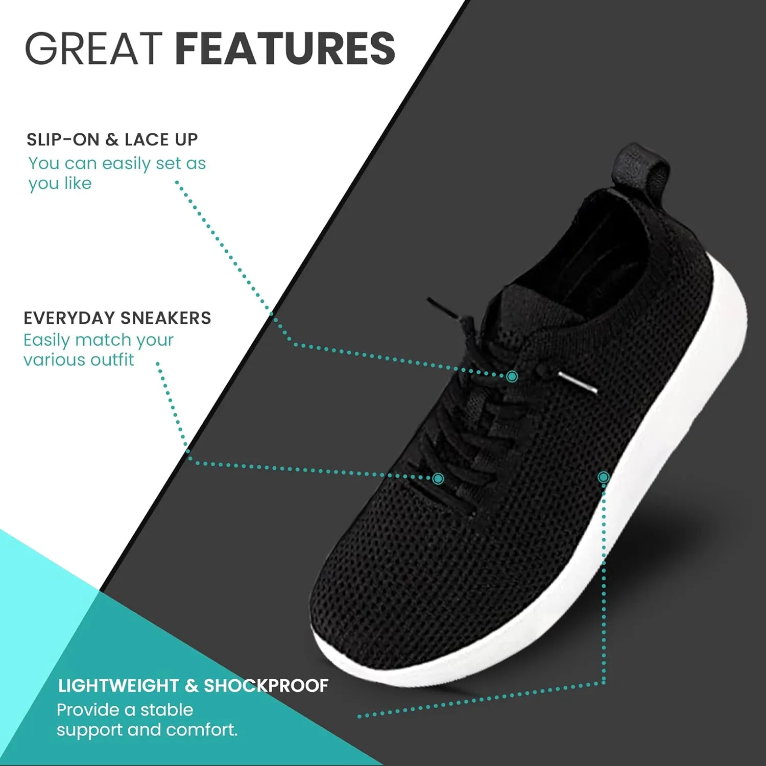 Womens Walking Shoes | Slip On Sneakers for Women |Comfy Tennis Running Shoes | Lightweight and Breathable