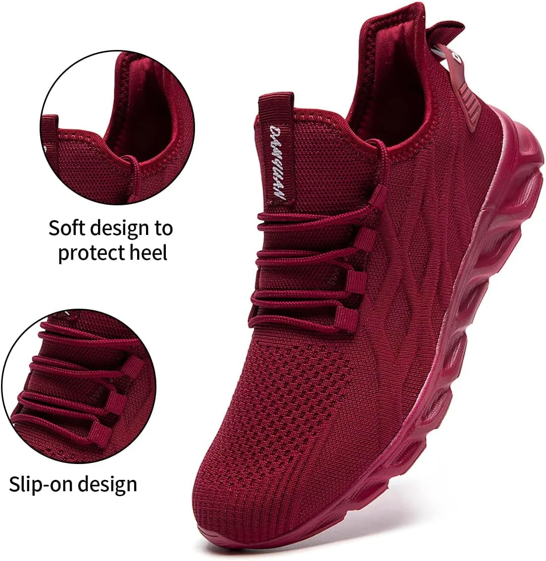 Womens Walking Shoes Slip On Sneakers Tennis Shoes Running Sport Workout Gym Shoes Athletic Non Slip Lightweight Breathable Fashion Casual Shoes for Travel Work