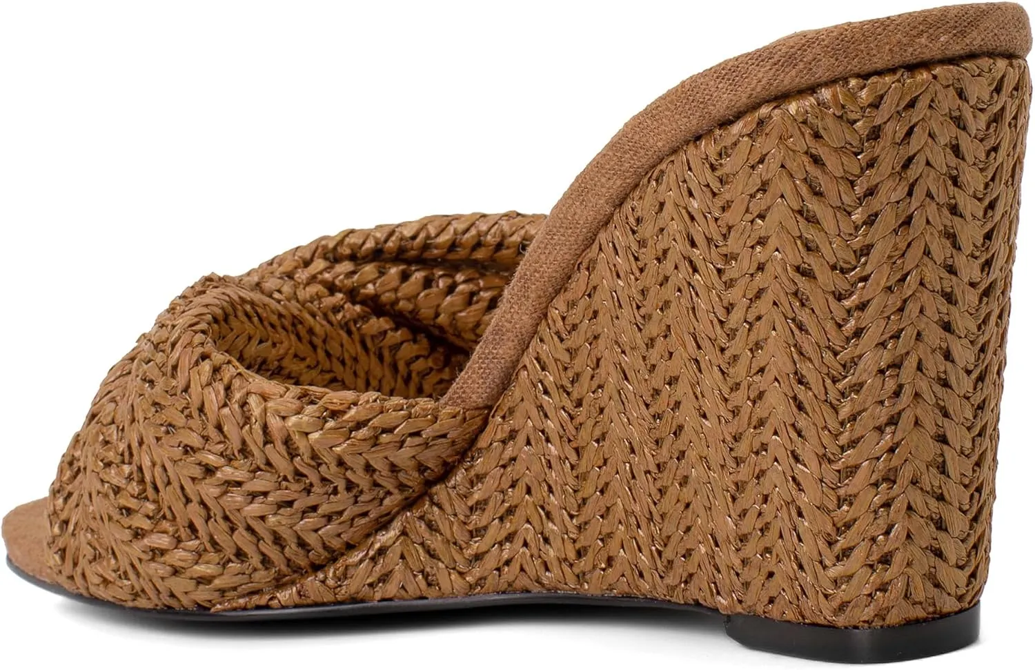 Women's Wedges Slippers Fabric Heels Slip on Comfy Evening Dress Sandals Square Toe Shoes for Women 3.3" Heels