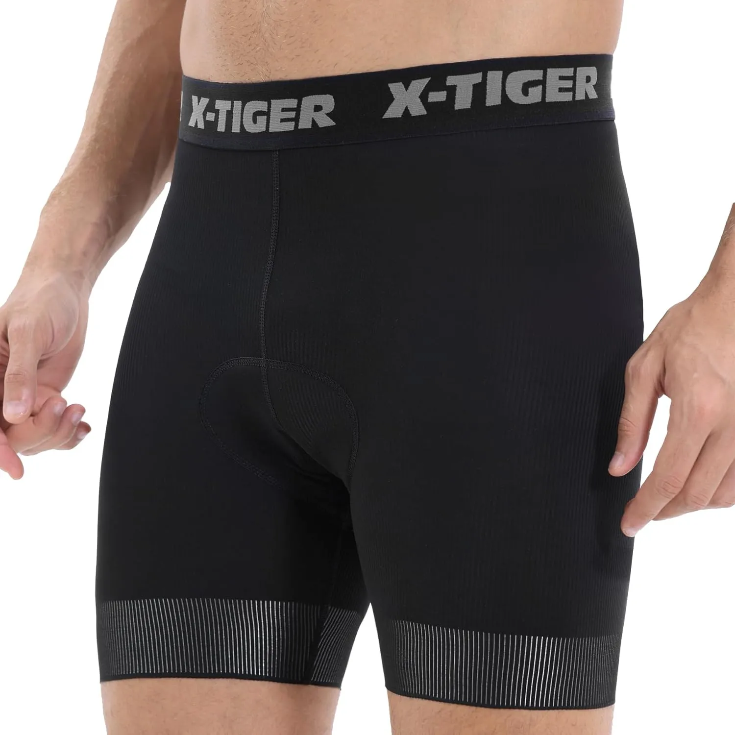 X-TIGER Cycling Underwear Mens Bike Shorts 5D Padded Mountain Biking Riding Shorts with Anti-Slip Leg,Bicycle Liner Shorts