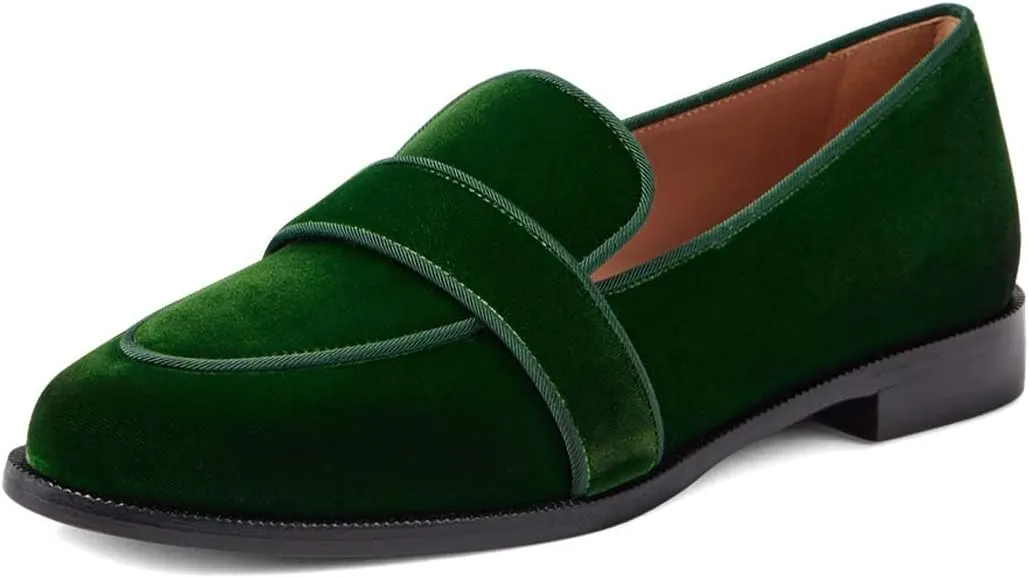 XYD Women's Closed Almond Toe Slip On Moccasins Low Heel Flats Comfy Formal Casual Office Work Dress Loafers Shoes