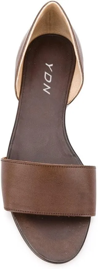 YDN Western Open Toe D'Orsay Casual Flats Sandals Slip on Comfy Walking Shoes Size 4-16 US