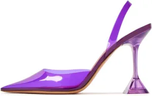 YDN Women Transparent Pumps Slingback Slip On Wineglass Slim High Heels Closed Pointed Toe Dress Shoes Dating Wedding Size 4-16 US