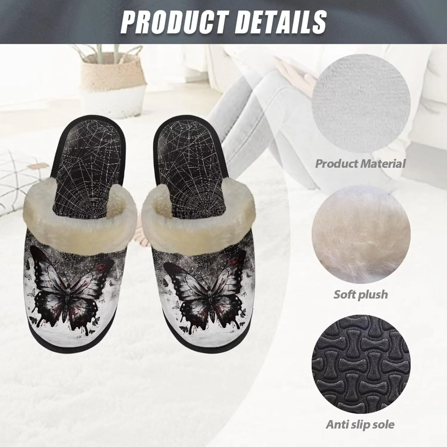 YEXIATODO Comfy House Shoes Women Size XS-XL for Girls Fuzzy Slippers for Men Cotton Slippers