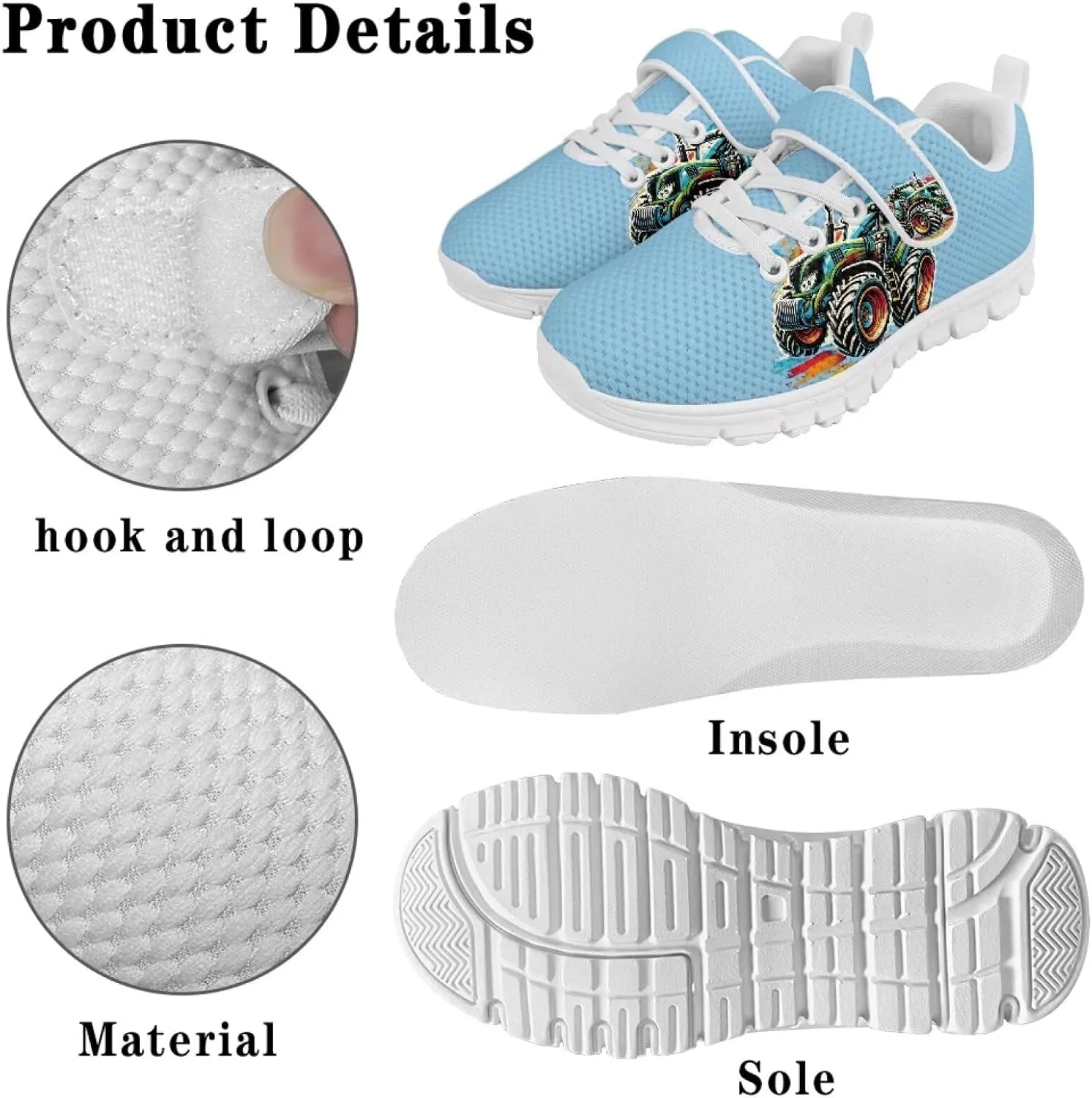 YEXIATODO Girl Boys Slip-On Sneakers Toddler/Little Kid/Big Kid Lightweight Fashion Breathable Tennis Walking Shoes