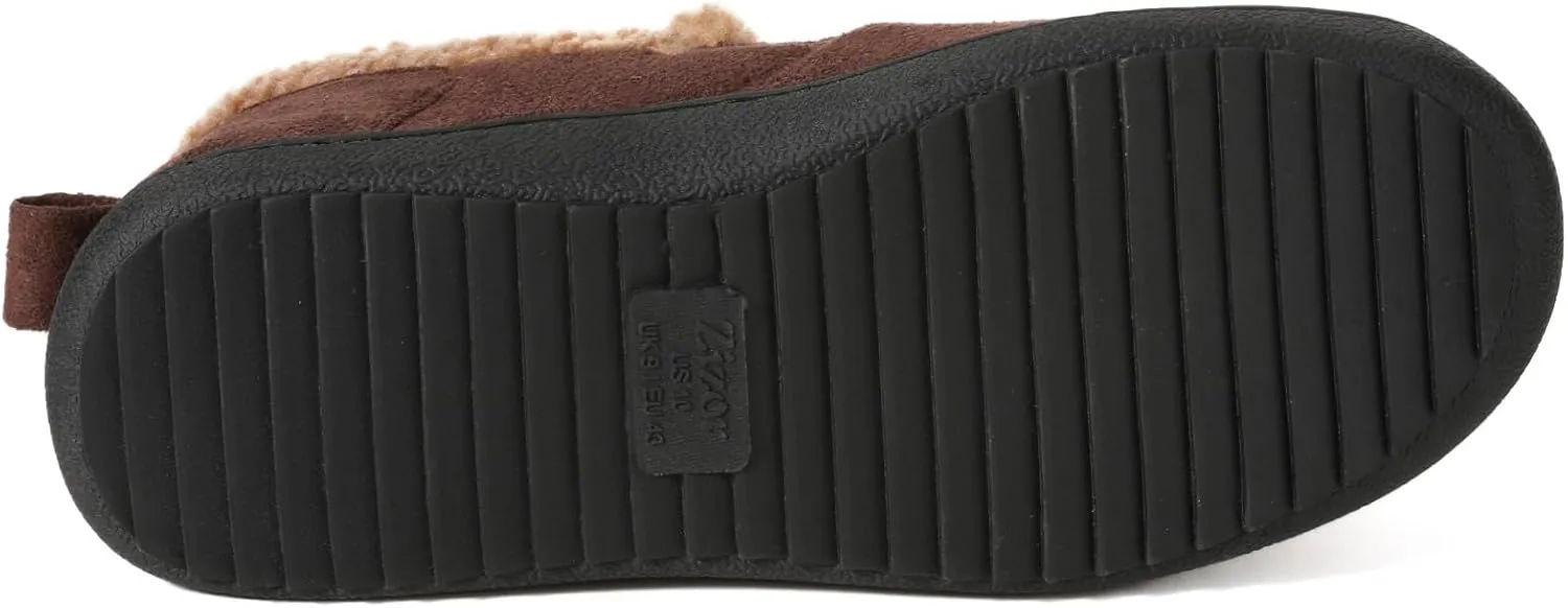 Zizor Men’s Zermatt Plush Suede House Slippers Memory Foam