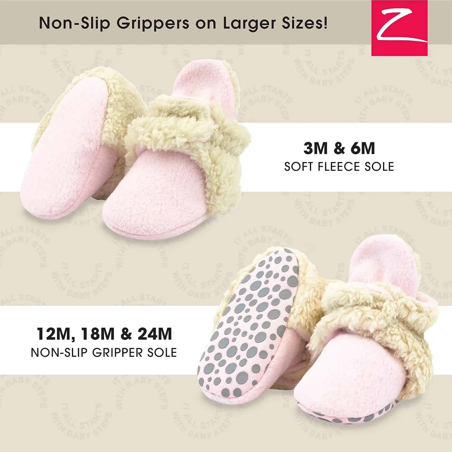 Zutano Unisex Fleece Baby Booties, Two Snap Closure, Newborn to 24 Months